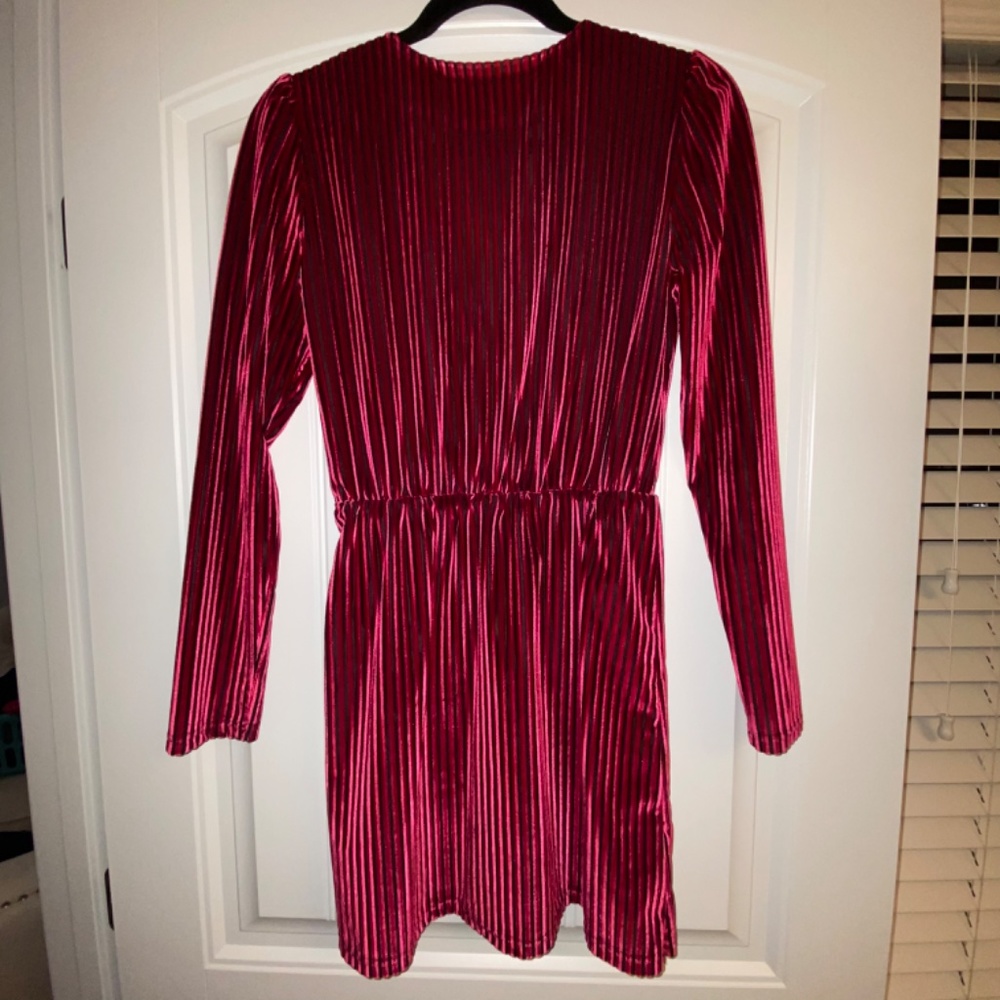 Lulu’s Velvet Wrap Dress - Picture 2 of 5